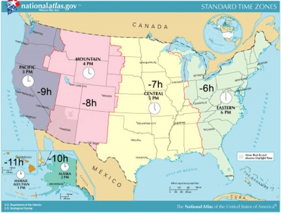 Strefy Czasowe Usa - Czas Letni W Stanach Zjednoczonych